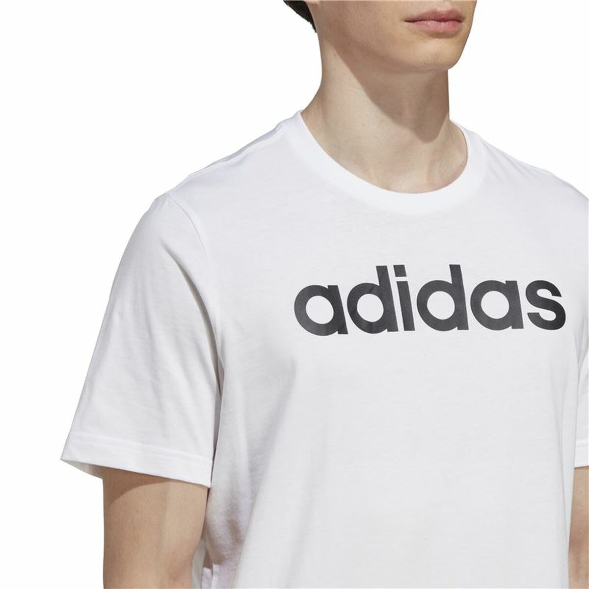 Mens Short Sleeve T-Shirt Adidas Essentials Linear Logo XL