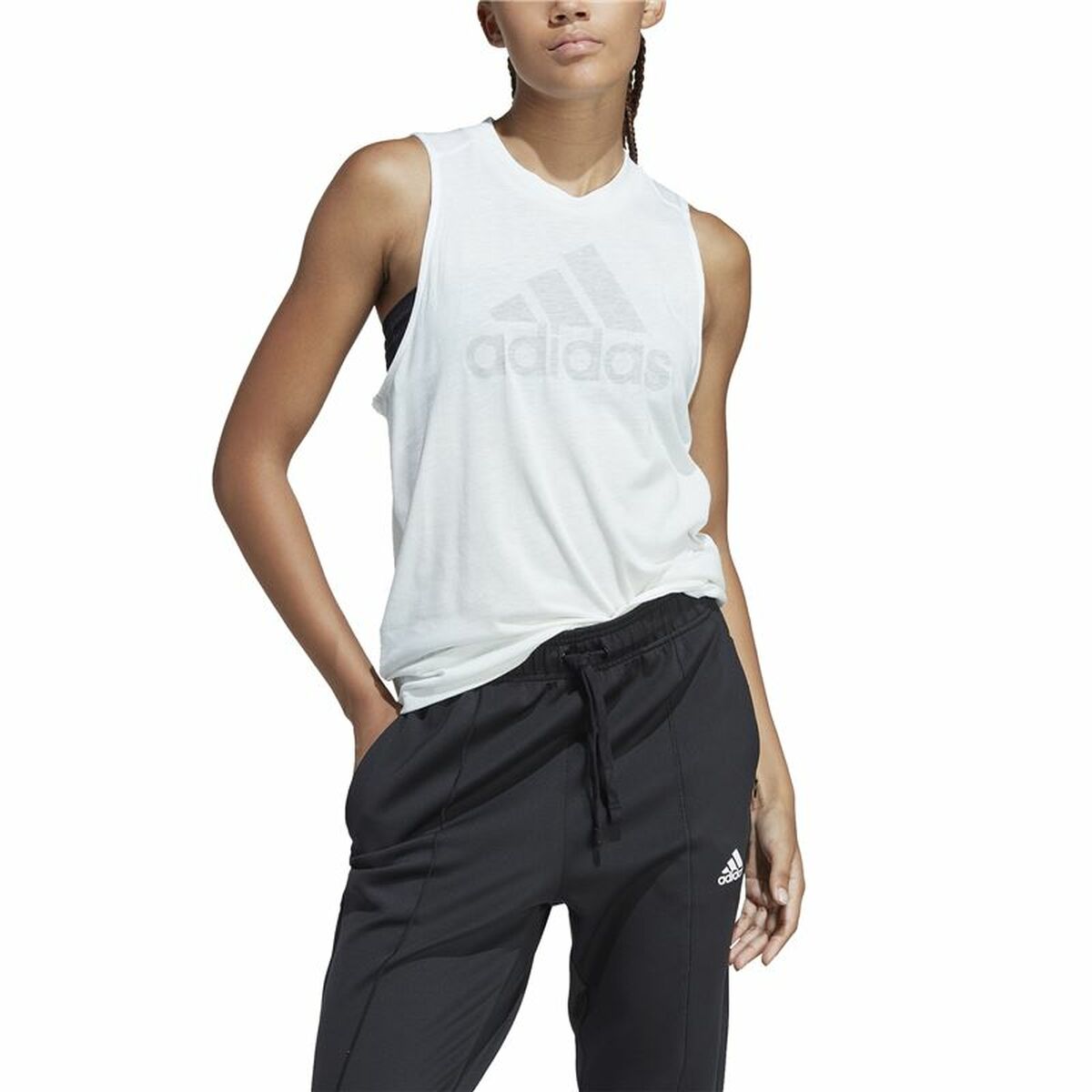 Women’s Sleeveless T-shirt Adidas Future Icons 3.0 White