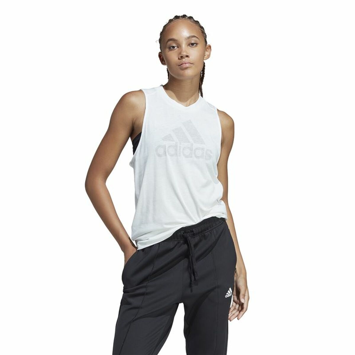 Women’s Sleeveless T-shirt Adidas Future Icons 3.0 White
