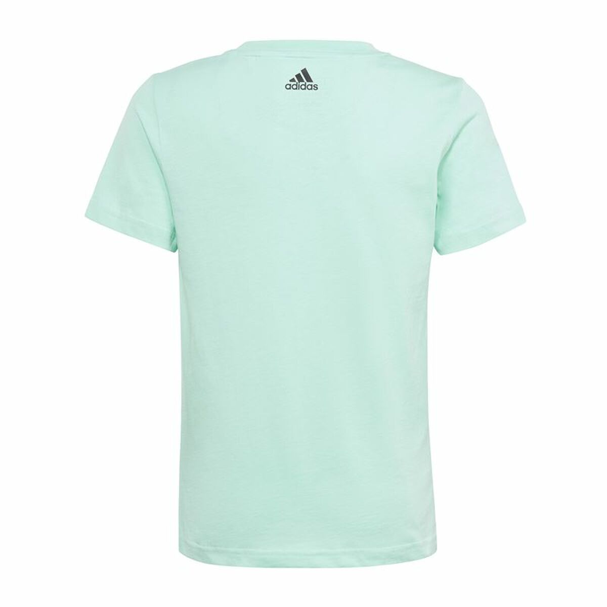 Child’s Short Sleeve T-Shirt Adidas Linear Logo Green Aquamarine