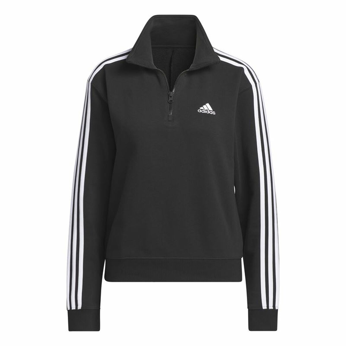 Women’s Sports Jacket Adidas 3S Ft Qz Black Women’s Sports Jacket Adidas 3S Ft Qz Black