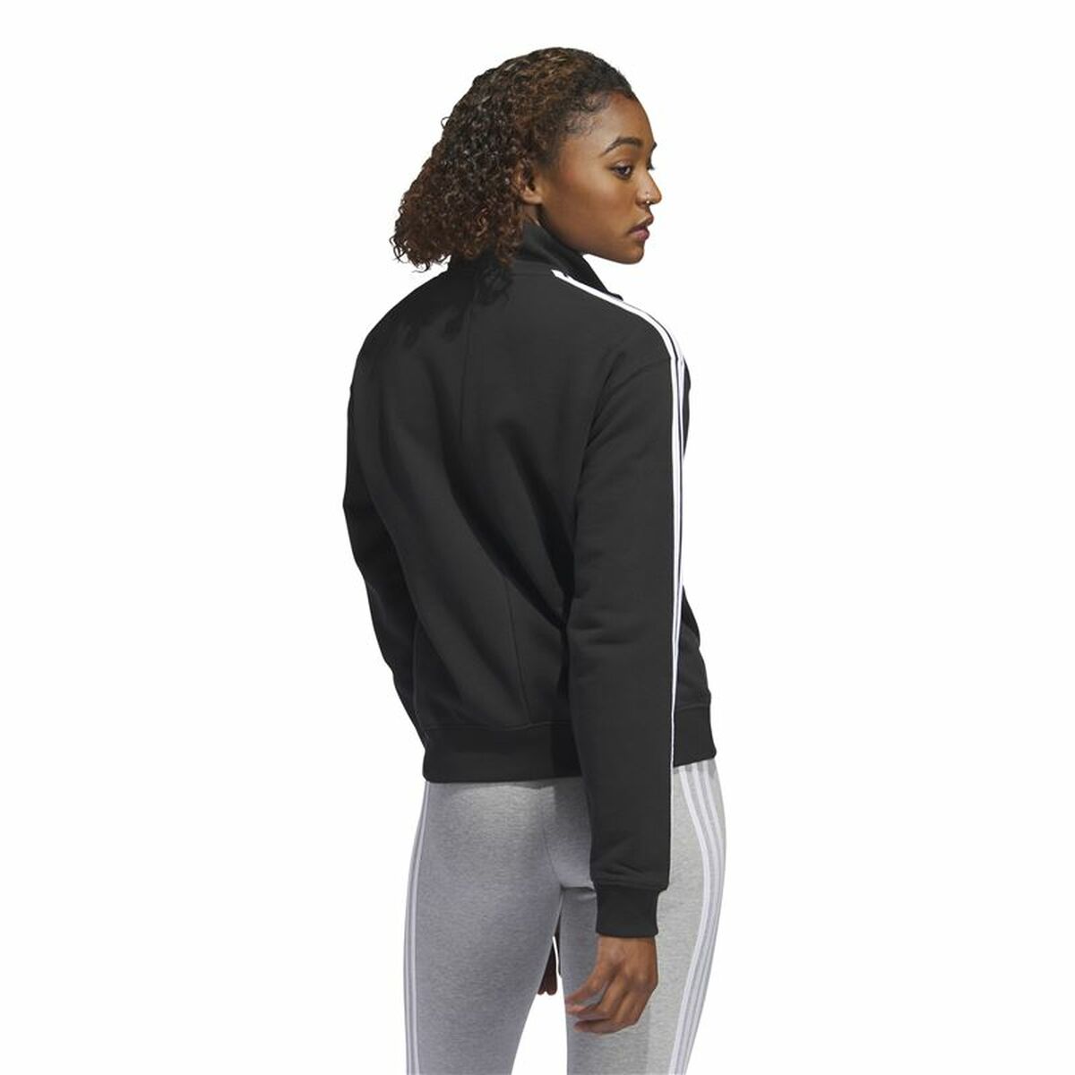 Women’s Sports Jacket Adidas 3S Ft Qz Black