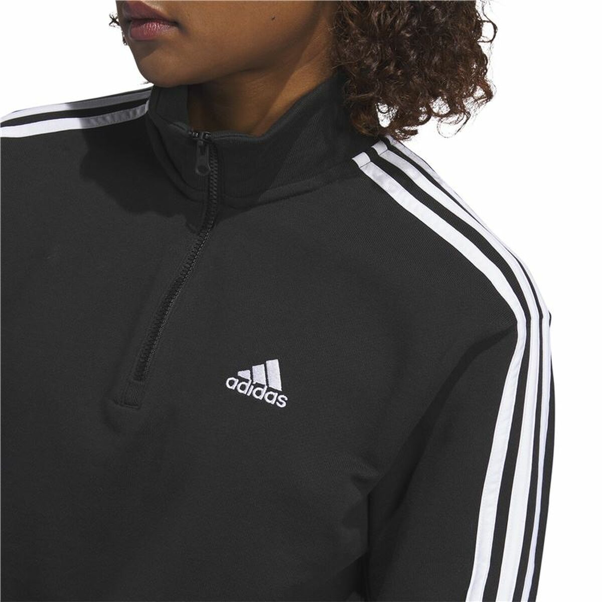 Women’s Sports Jacket Adidas 3S Ft Qz Black