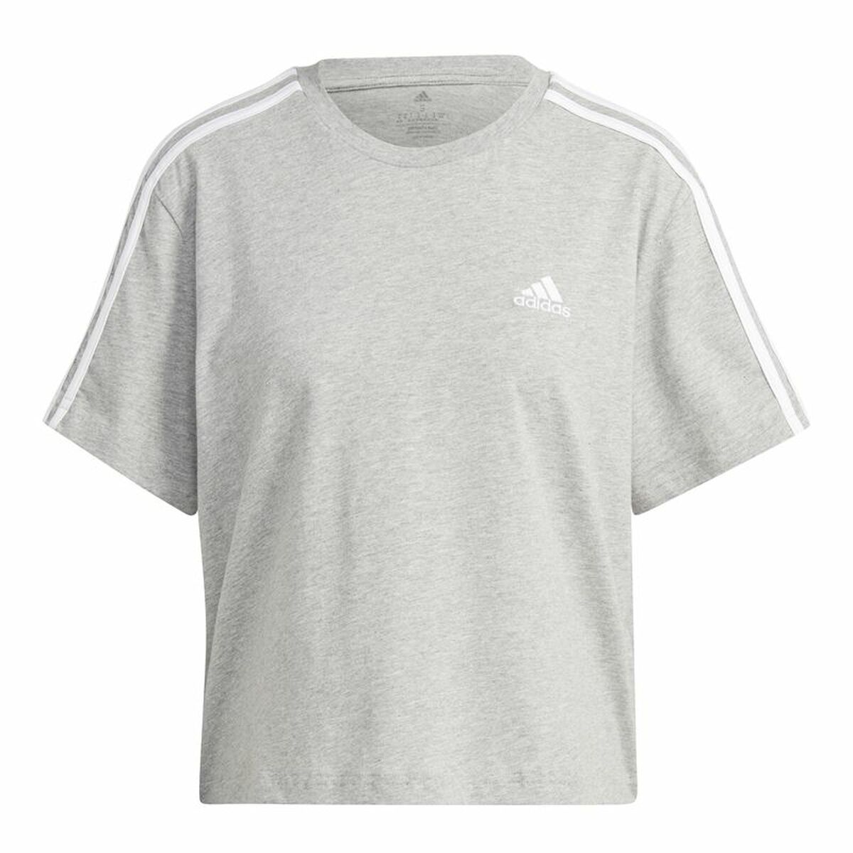 Womens Short Sleeve T-Shirt Adidas 3S Cropped Top Light grey (XS) Womens Short Sleeve T-Shirt Adidas 3S Cropped Top Light grey (XS)