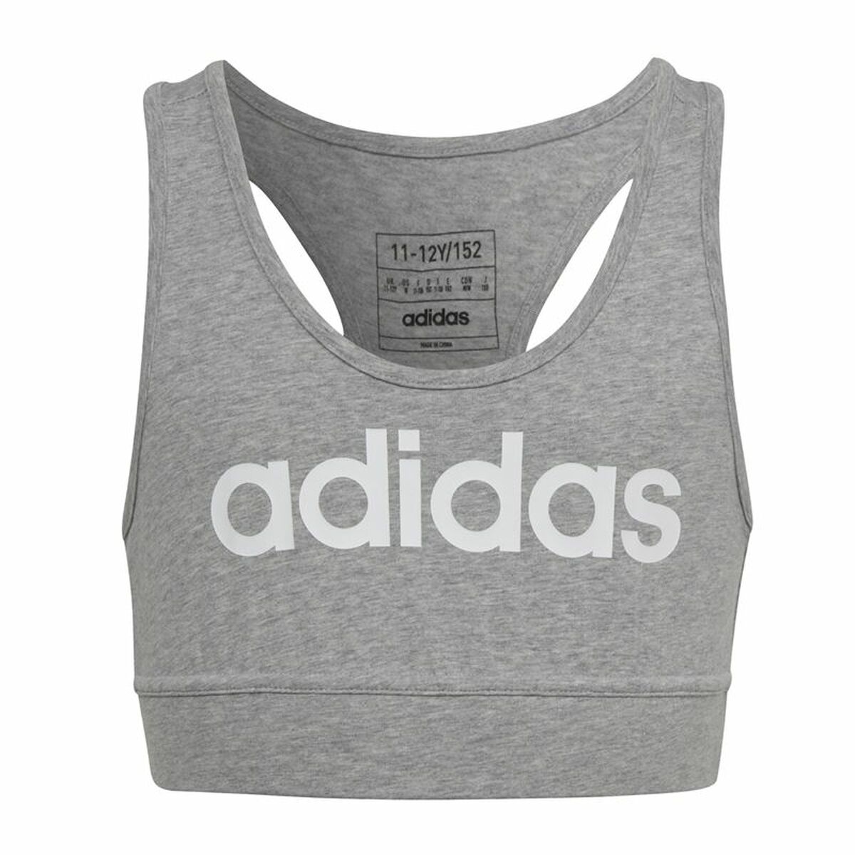 Sports Bra Adidas Essentials Linear Logo Grey Sports Bra Adidas Essentials Linear Logo Grey