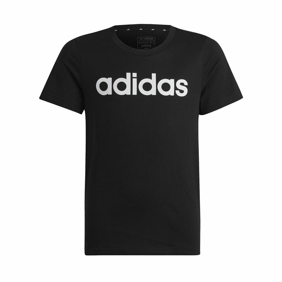 Child’s Short Sleeve T-Shirt Adidas Essentils Logo Linear Black