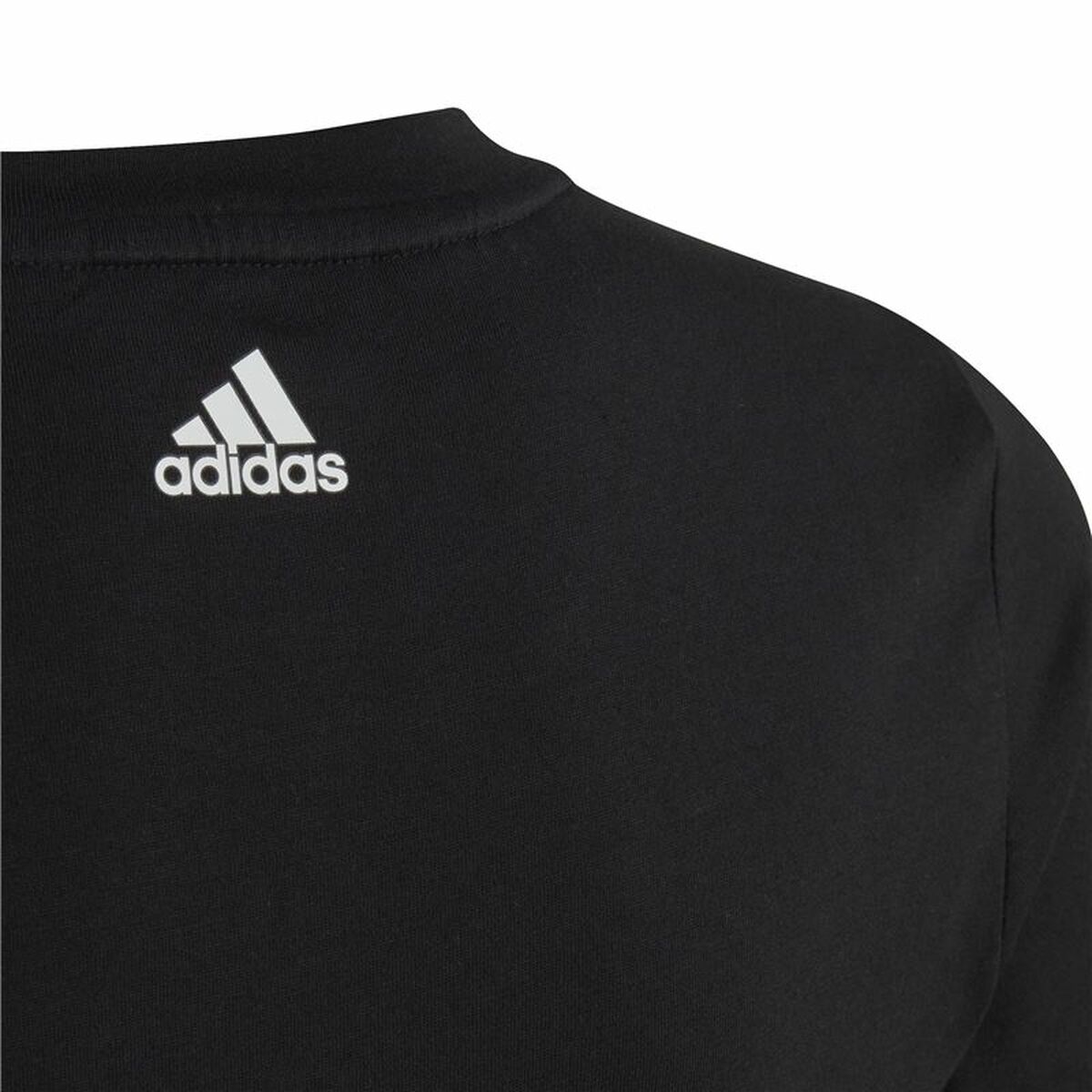 Child’s Short Sleeve T-Shirt Adidas Essentils Logo Linear Black