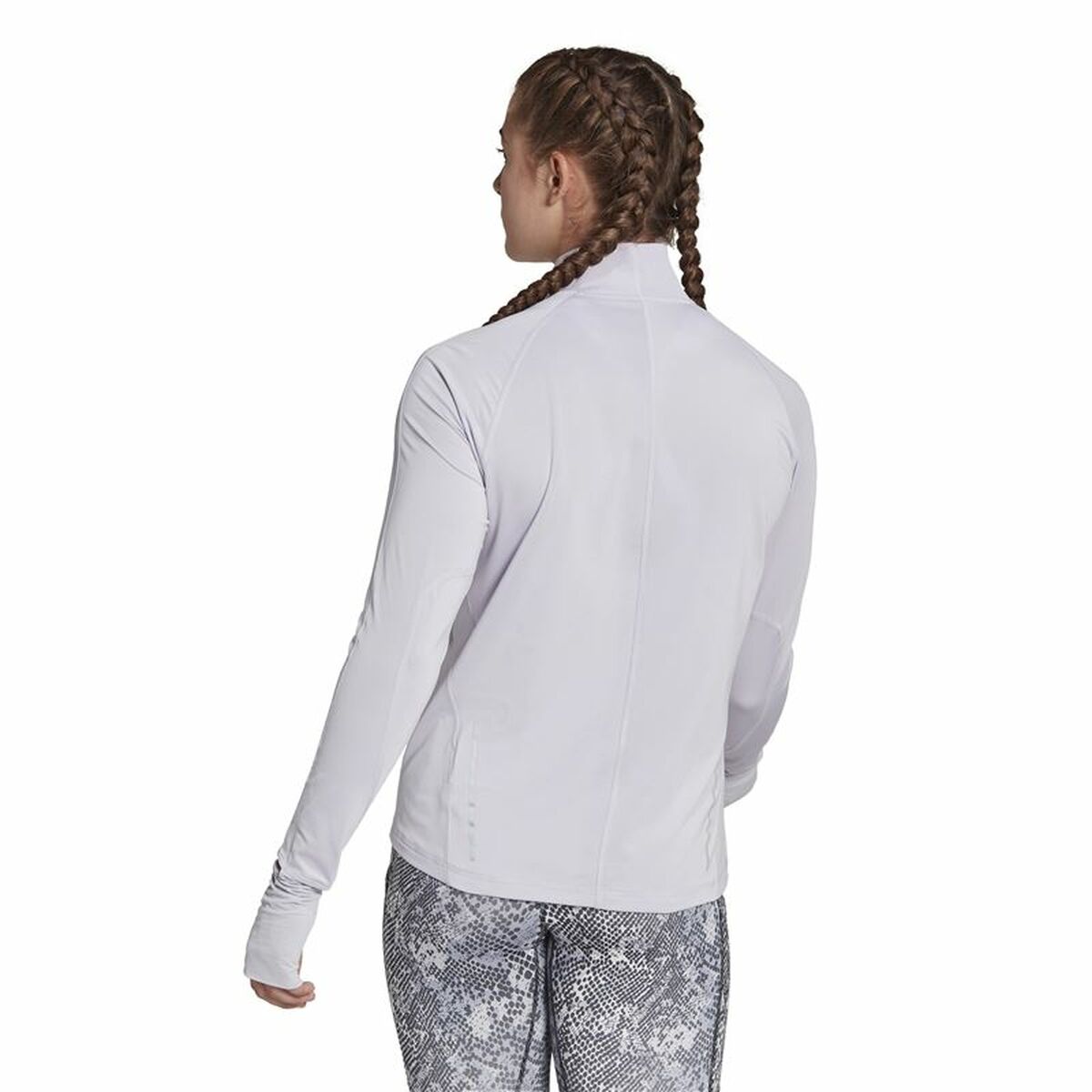 Women’s long sleeve T-shirt Adidas Fast 1/2 Zip Lilac Lavendar