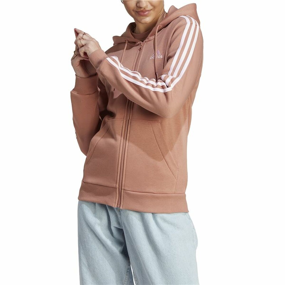 Women’s Sports Jacket Adidas 3 Stripes Coral