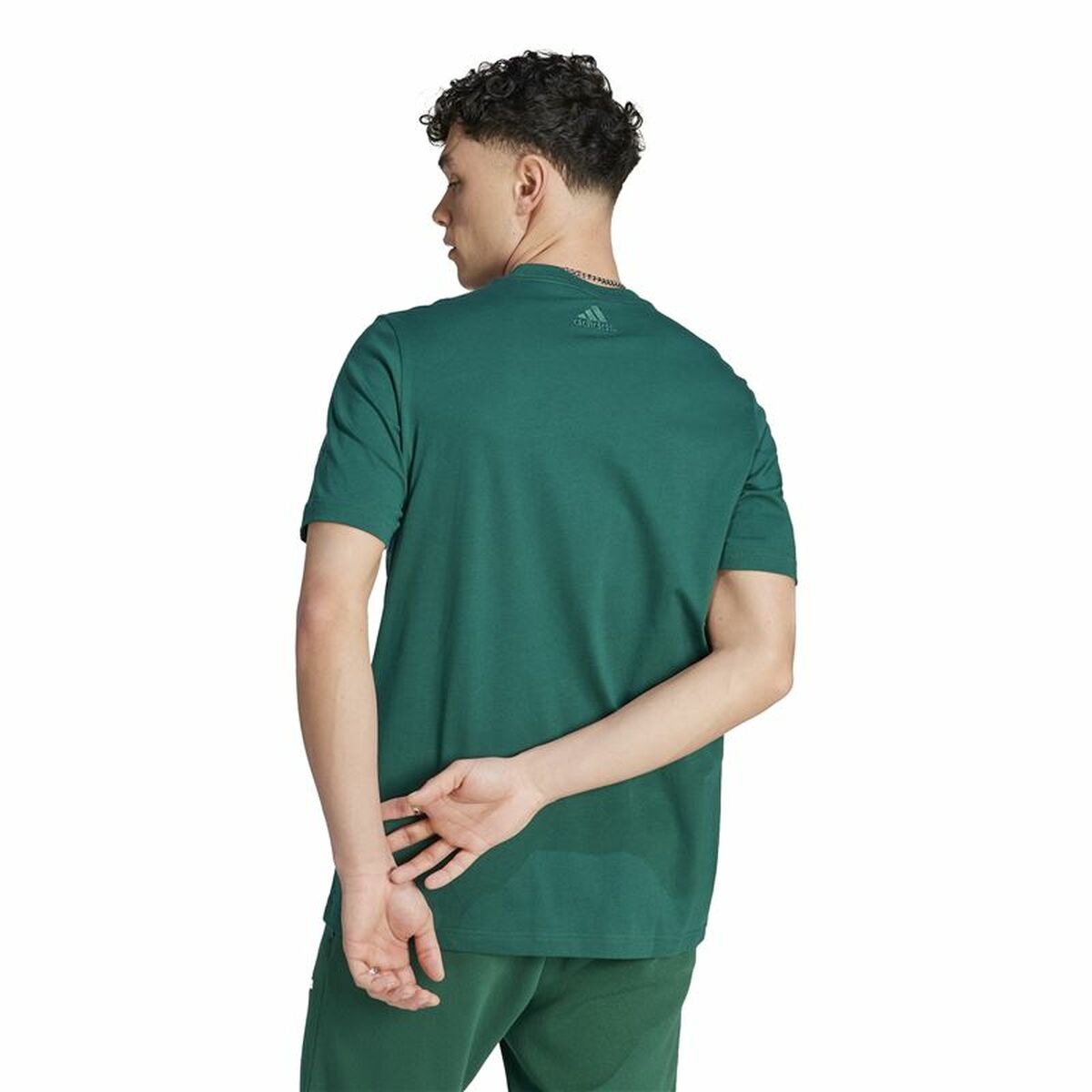 Mens Short Sleeve T-Shirt Adidas Linear Sj Olive S