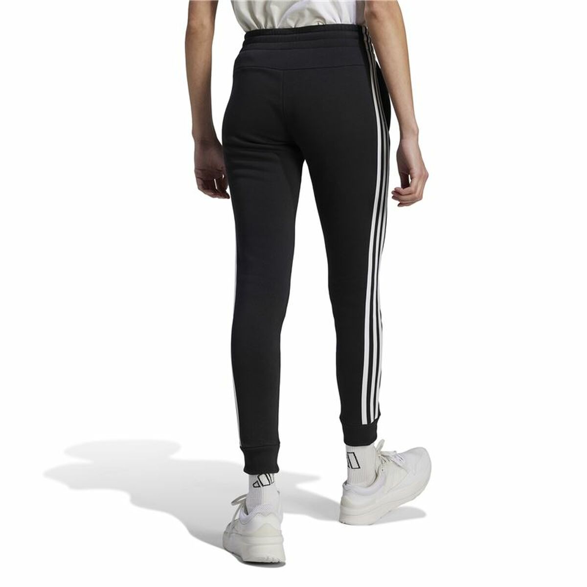 Long Sports Trousers Adidas 3S Fl C Pt Black Lady