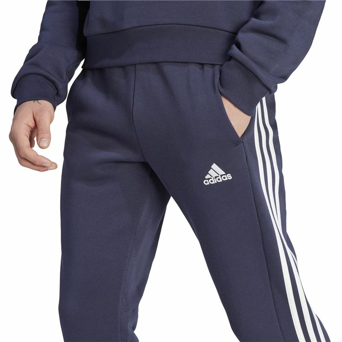 Long Sports Trousers Adidas 3S Fl Tc Pt Black Men