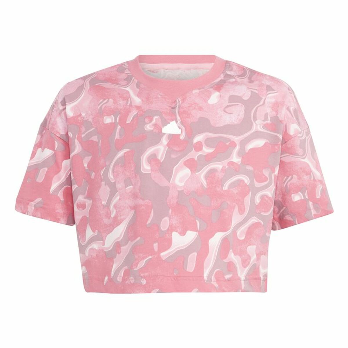 Child’s Short Sleeve T-Shirt Adidas Jg Fi Aop Pink