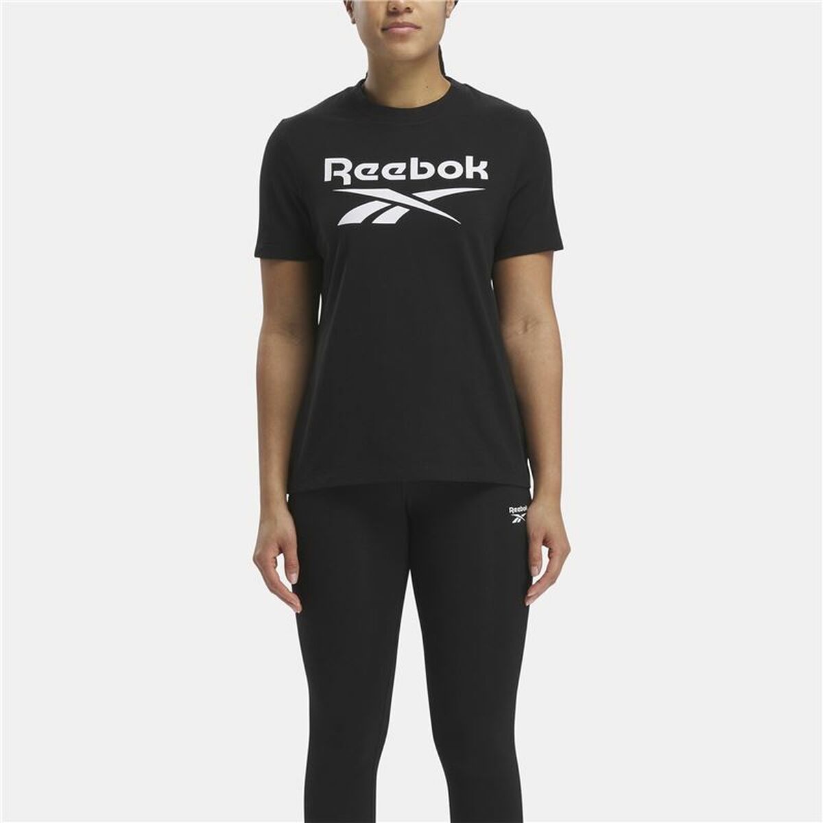 Womenâs Short Sleeve T-Shirt Reebok Identity Big Logo Black