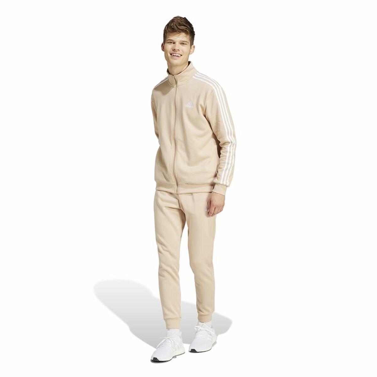 Children’s Tracksuit Bottoms Adidas 3Stripes Beige Light brown