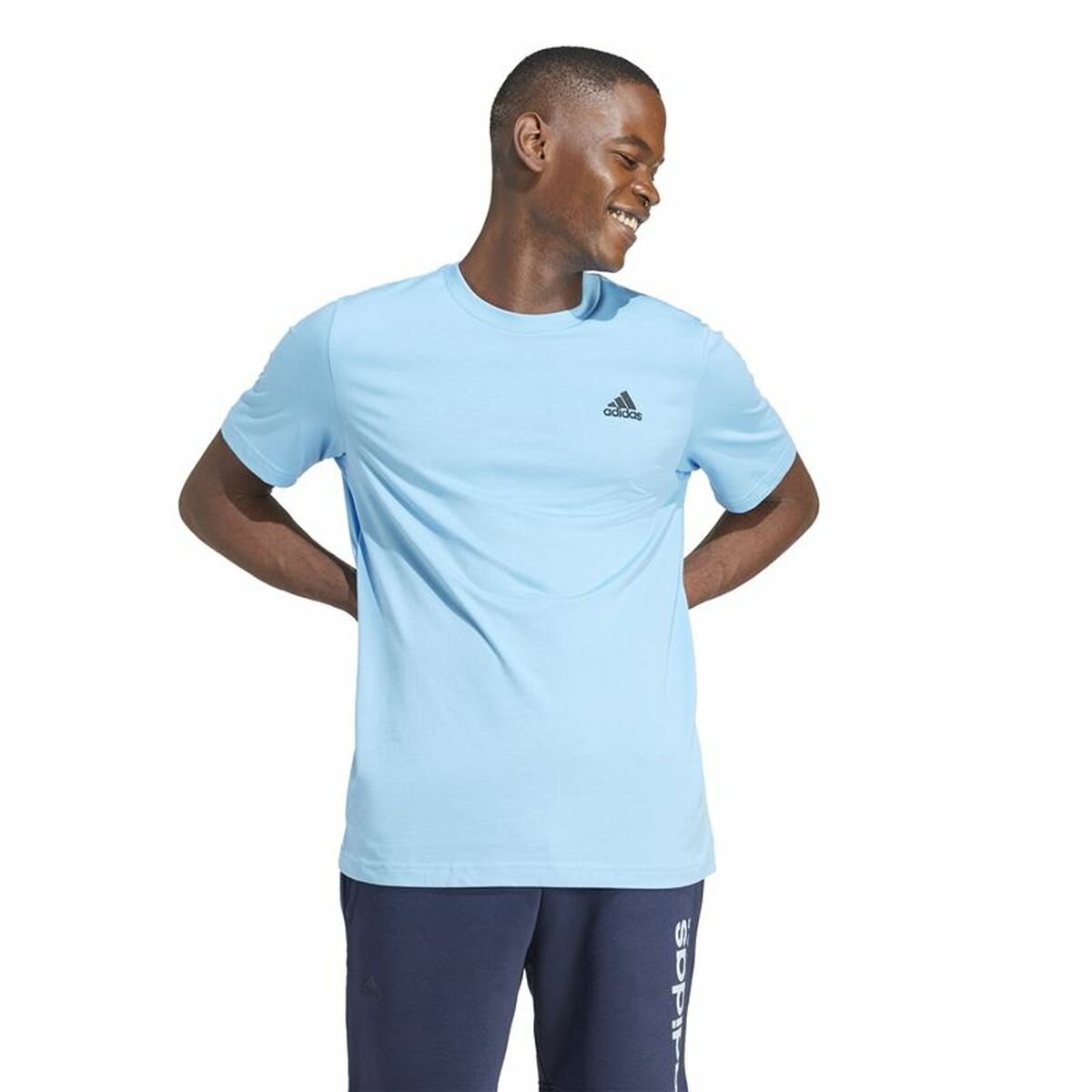 Mens Short Sleeve T-Shirt Adidas Badge Of Sport Blue XL