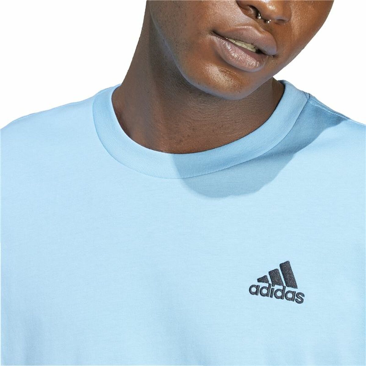 Mens Short Sleeve T-Shirt Adidas Badge Of Sport Blue XL