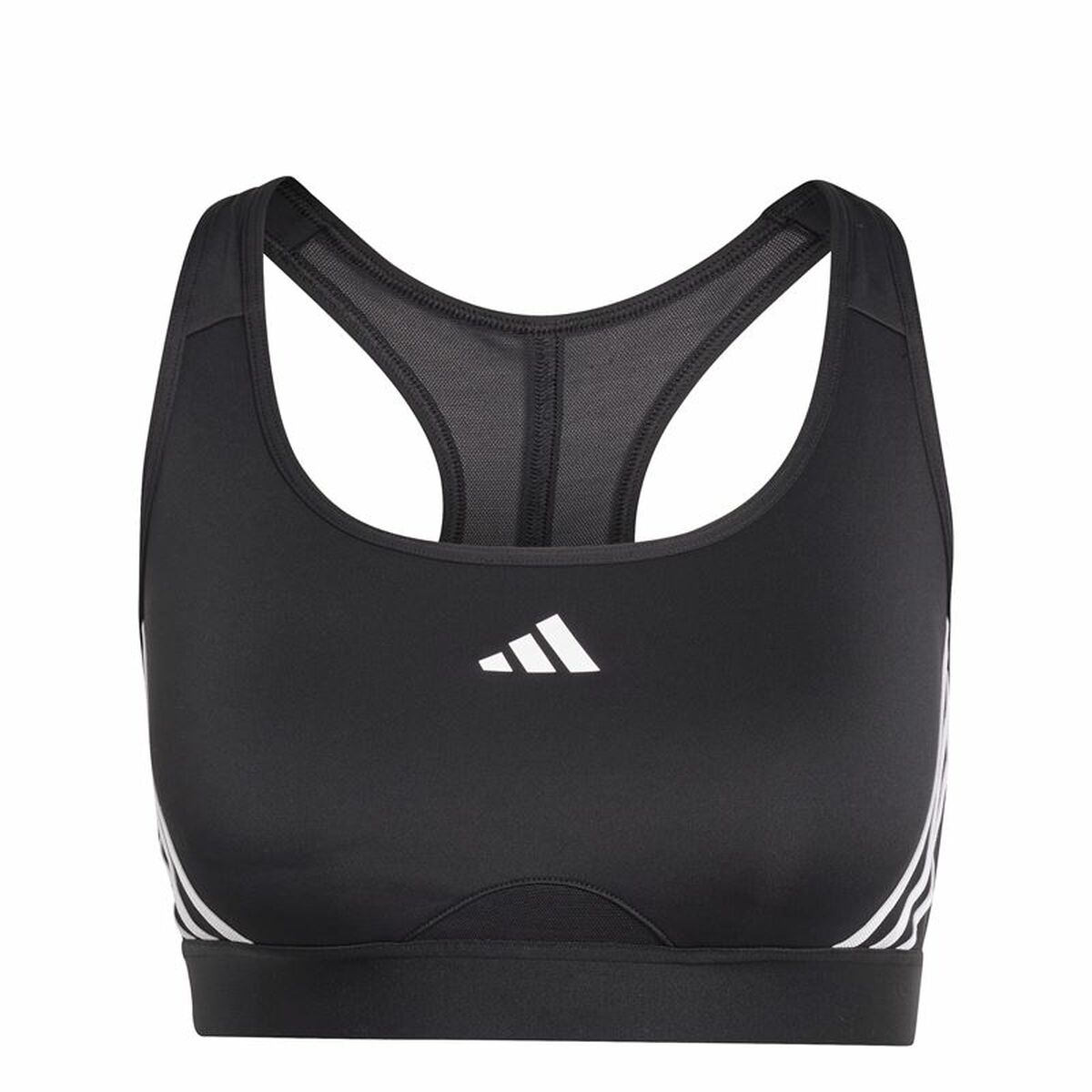 Sports Bra Adidas Essentials Powereact Mid Black Sports Bra Adidas Essentials Powereact Mid Black