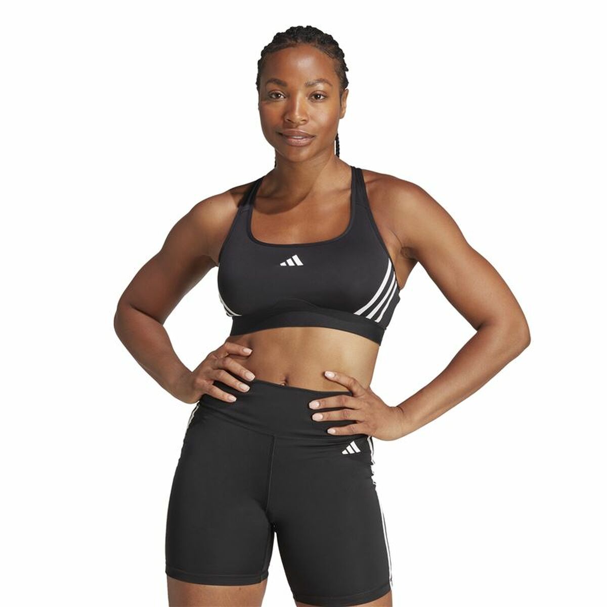 Sports Bra Adidas Essentials Powereact Mid Black