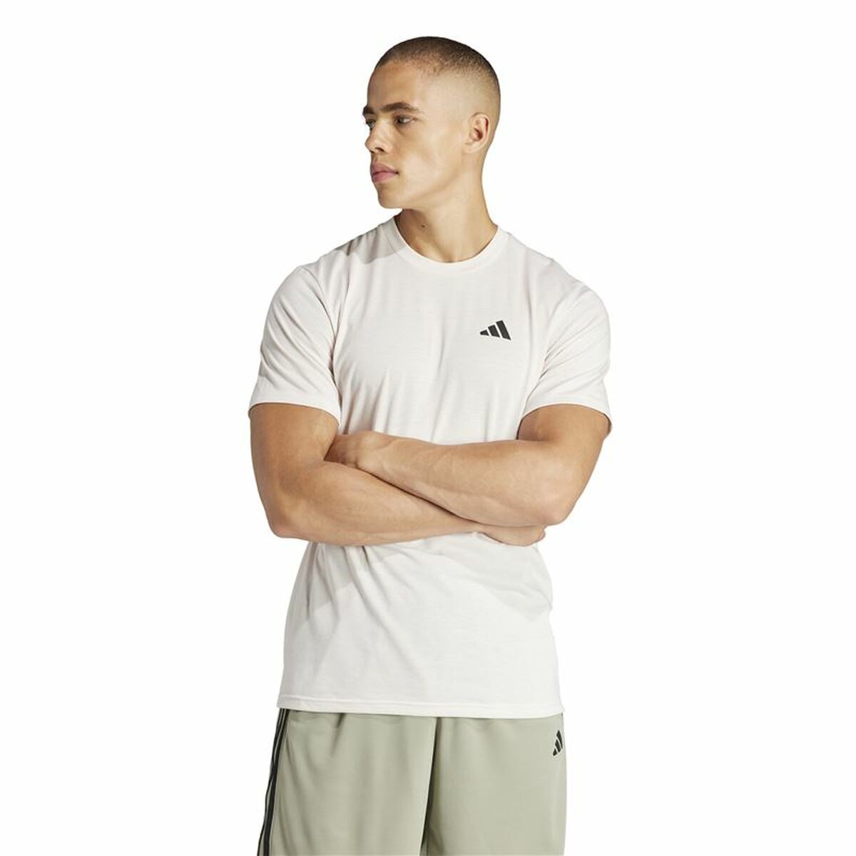 Mens Short Sleeve T-Shirt Adidas Essentials Tr-Es Fr (L)