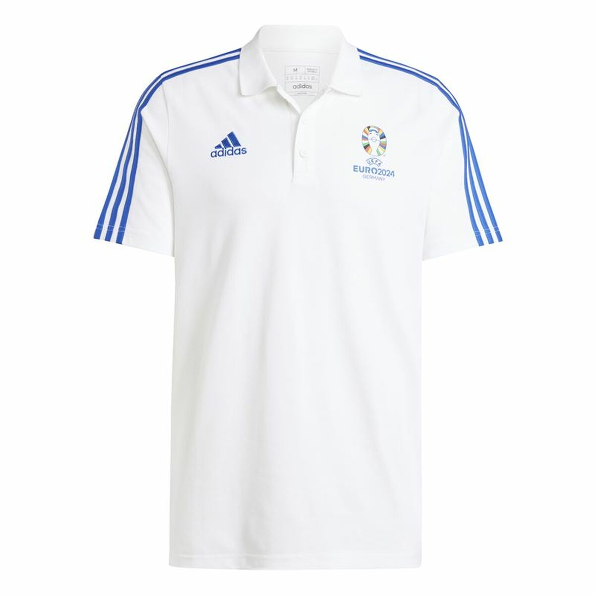 Mens Short Sleeve Polo Shirt Adidas Emblem Euro 2024 (S)