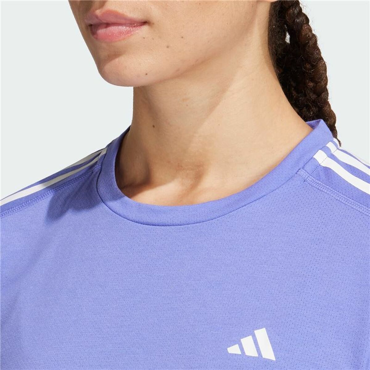 Womens Short Sleeve T-Shirt Adidas Own The Run 3 Bandas
