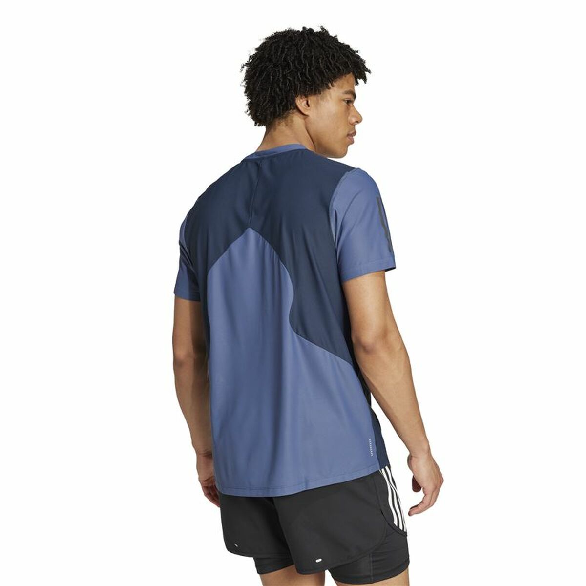 Mens Short Sleeve T-Shirt Adidas Own The Run Colorblock