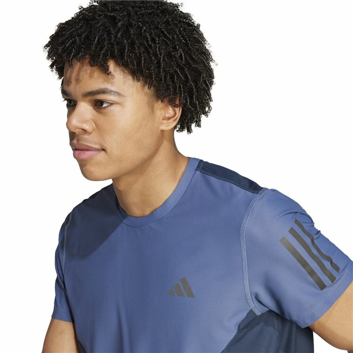 Mens Short Sleeve T-Shirt Adidas Own The Run Colorblock