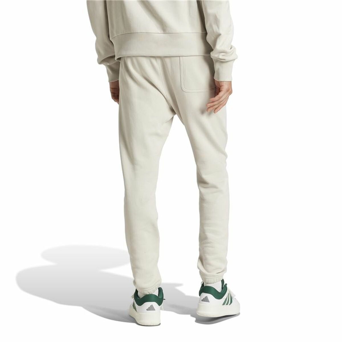 Long Sports Trousers Adidas All Szn French Terry Regular Tapered White Beige Men