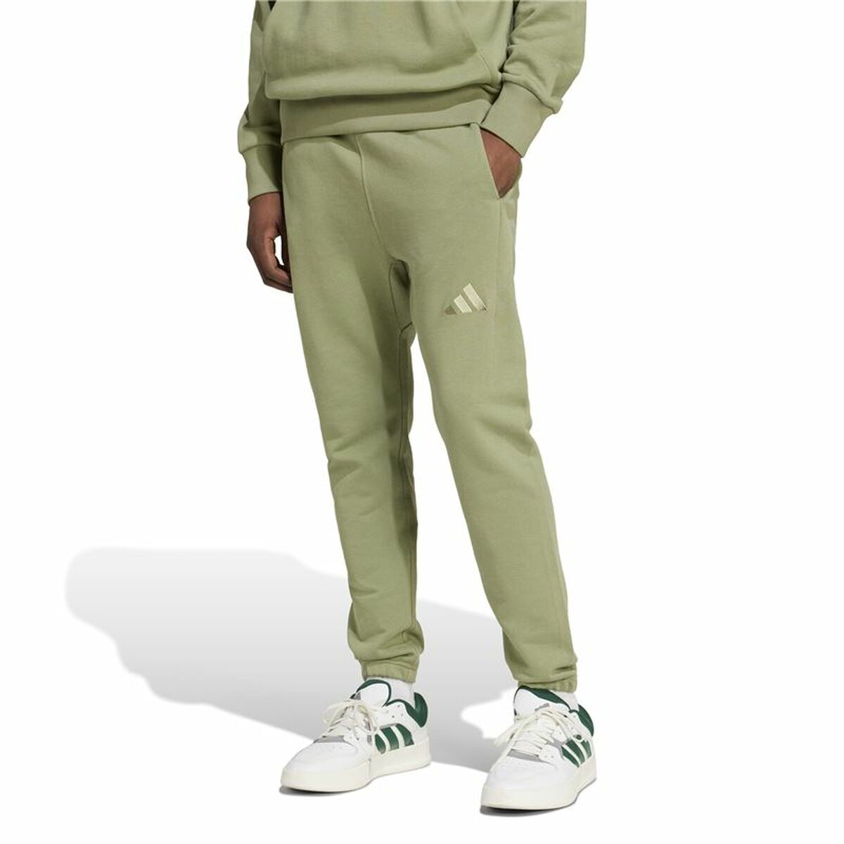Long Sports Trousers Adidas Regular Tapered Green Men