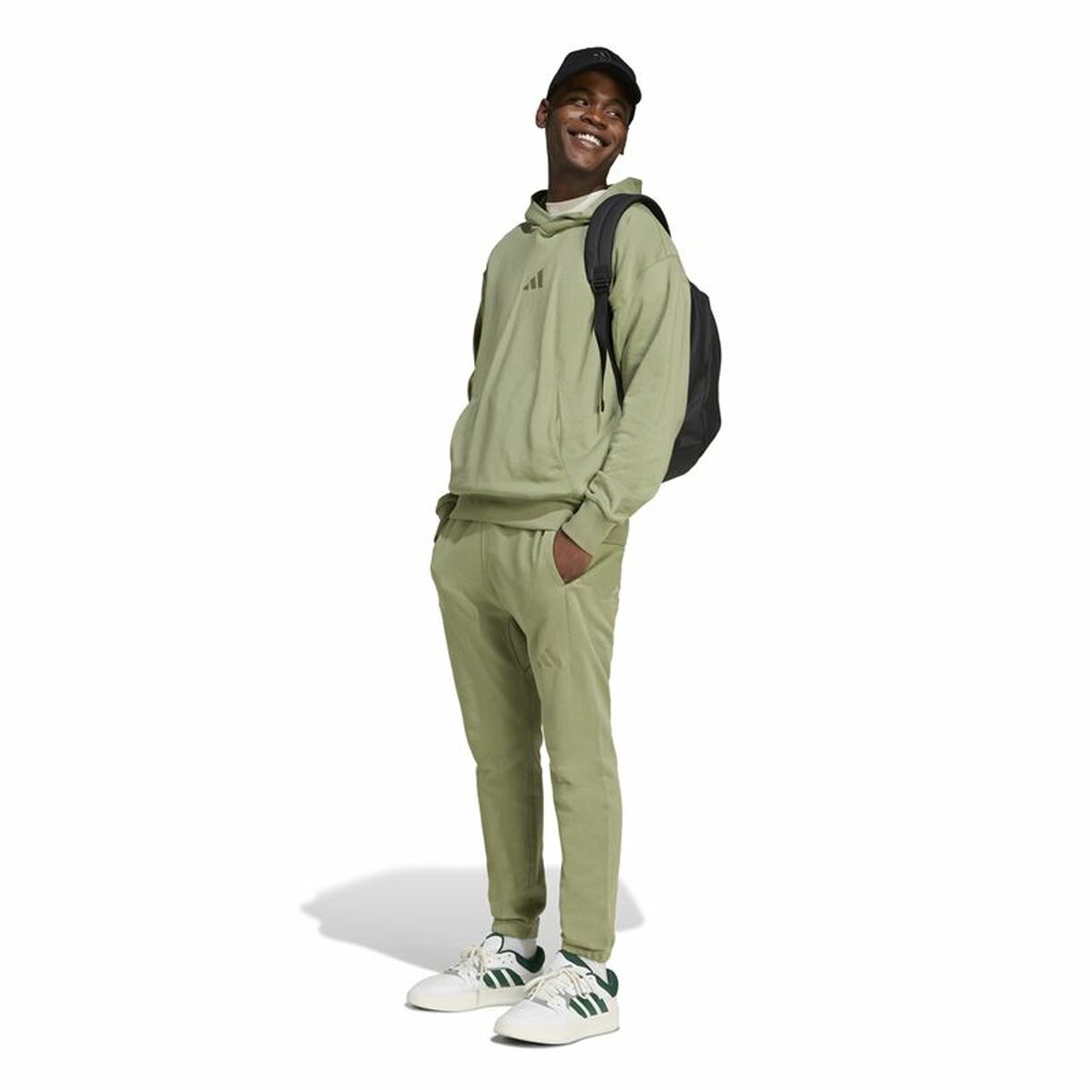 Long Sports Trousers Adidas Regular Tapered Green Men