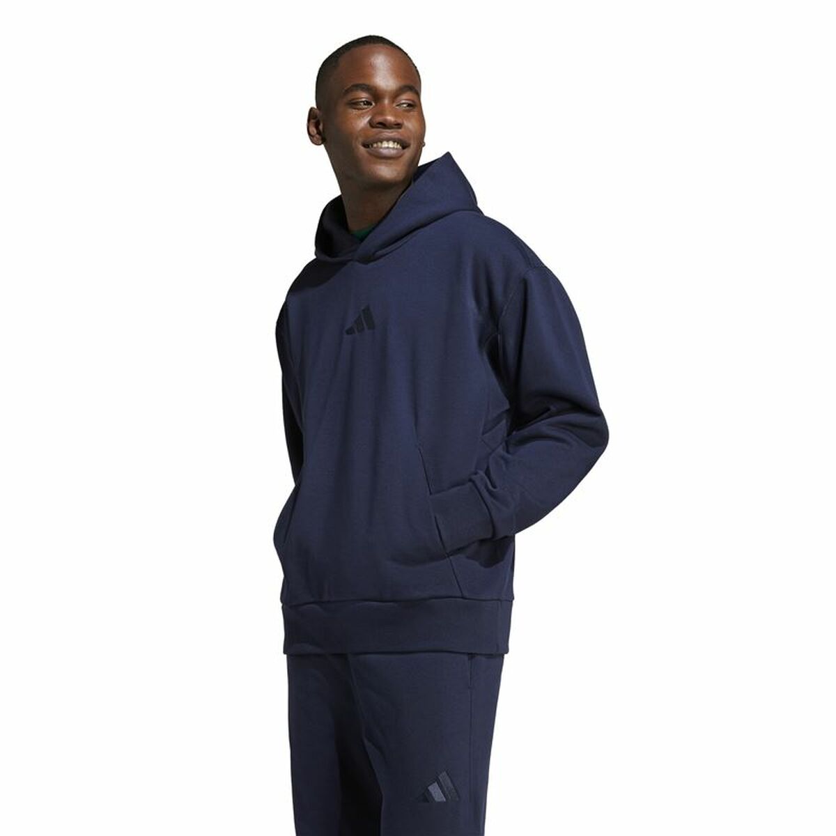 Mens Hoodie Adidas All Szn Fleece Hoodie Blue XL