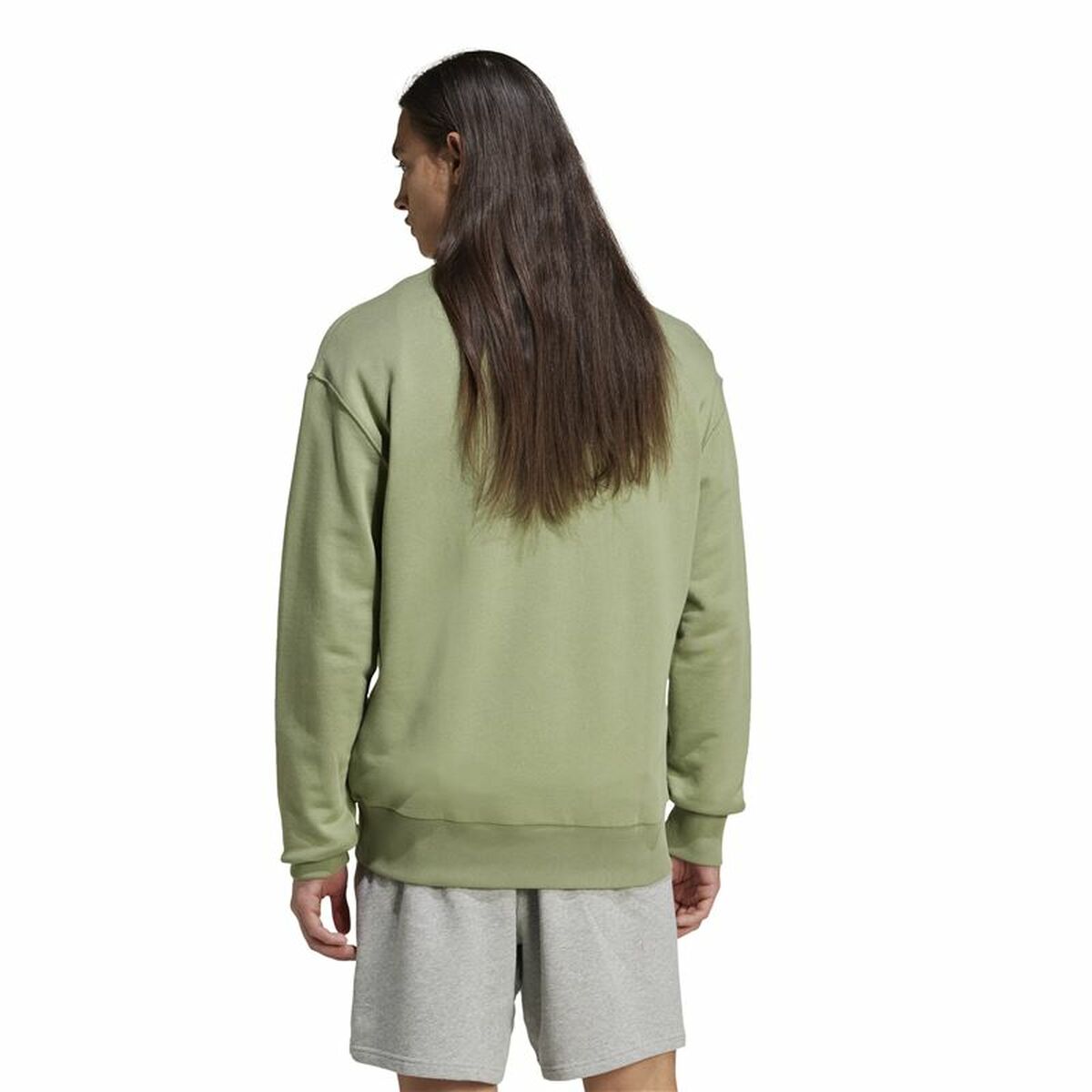 Mens Sweatshirt without Hood Adidas All Szn French Terry Crew Green L