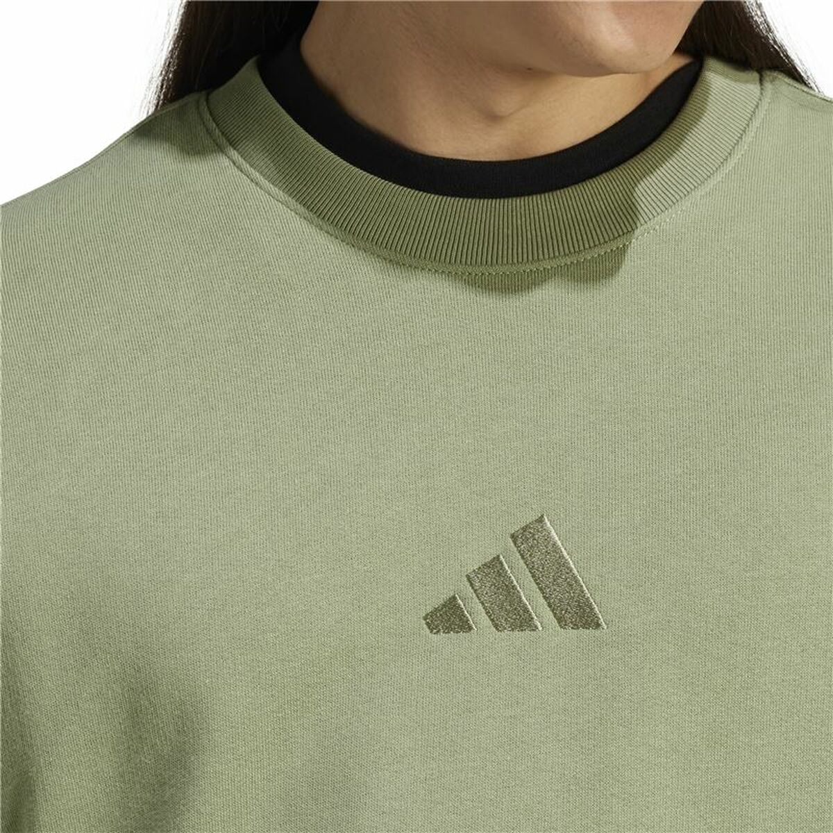 Mens Sweatshirt without Hood Adidas All Szn French Terry Crew Green L