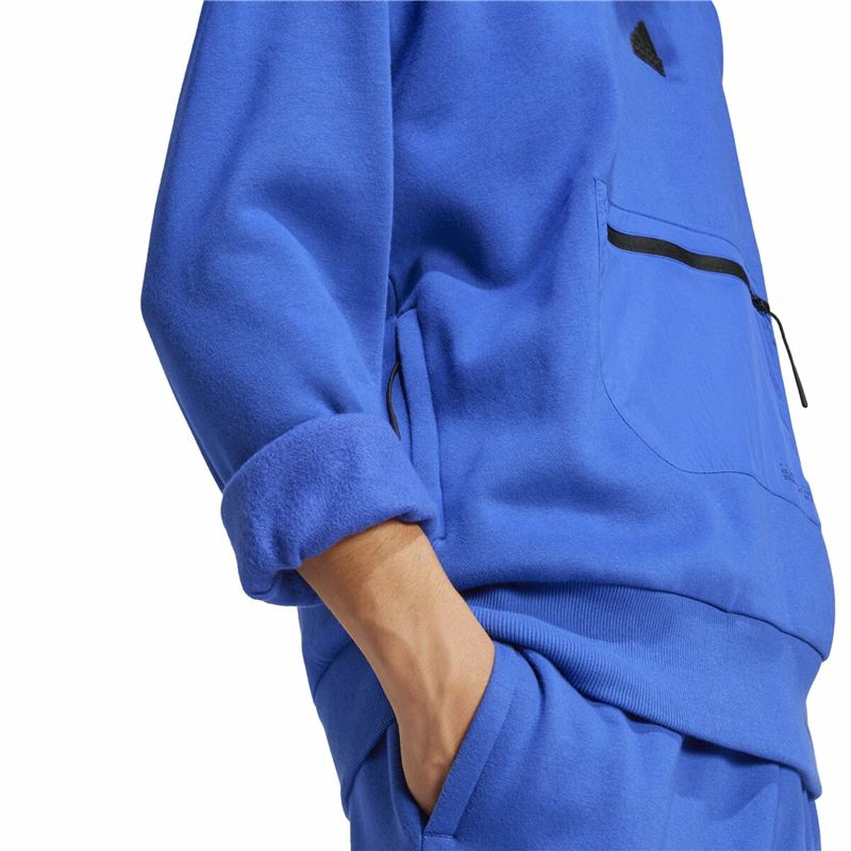 Sweatshirt without Hood Adidas City Es e Fleece Blue