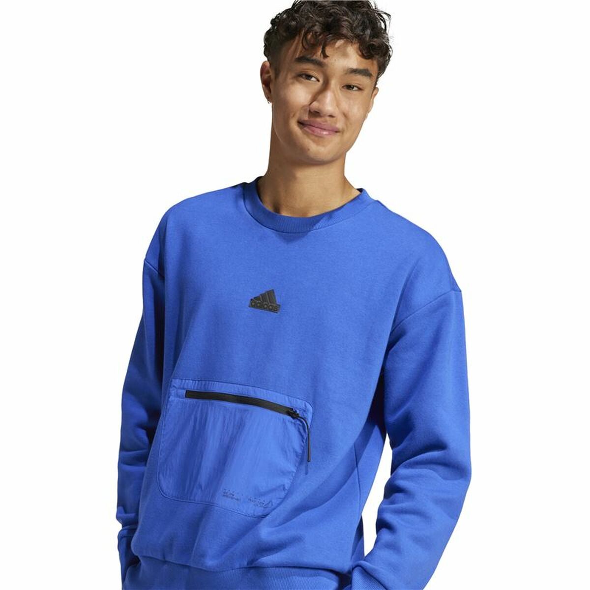 Sweatshirt without Hood Adidas City Es e Fleece Blue