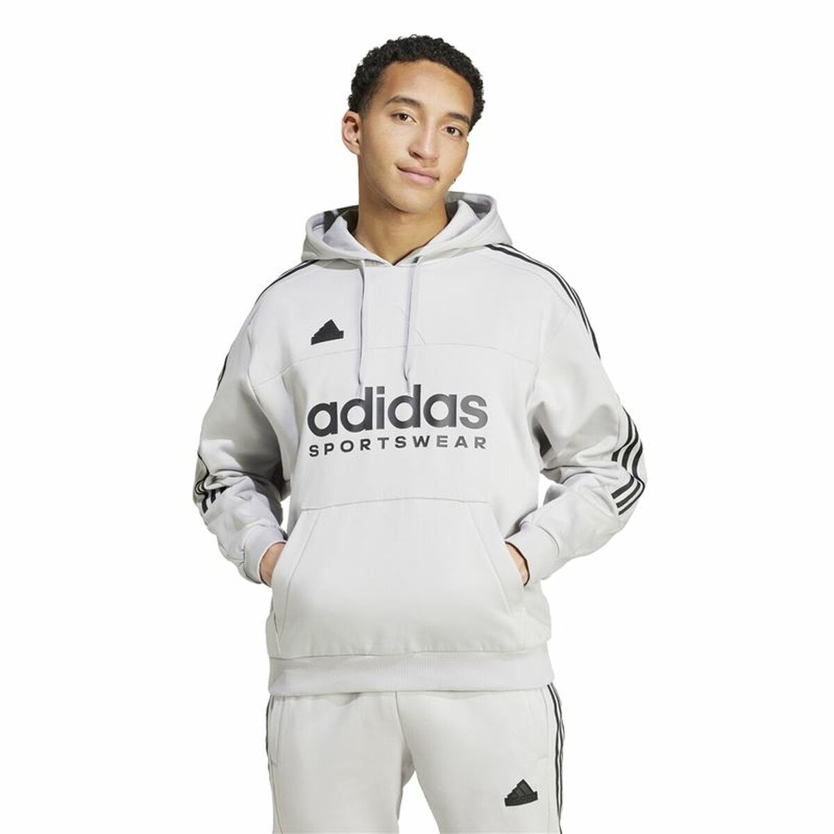 Mens Hoodie Adidas House Of Tiro Fleece Grey XS