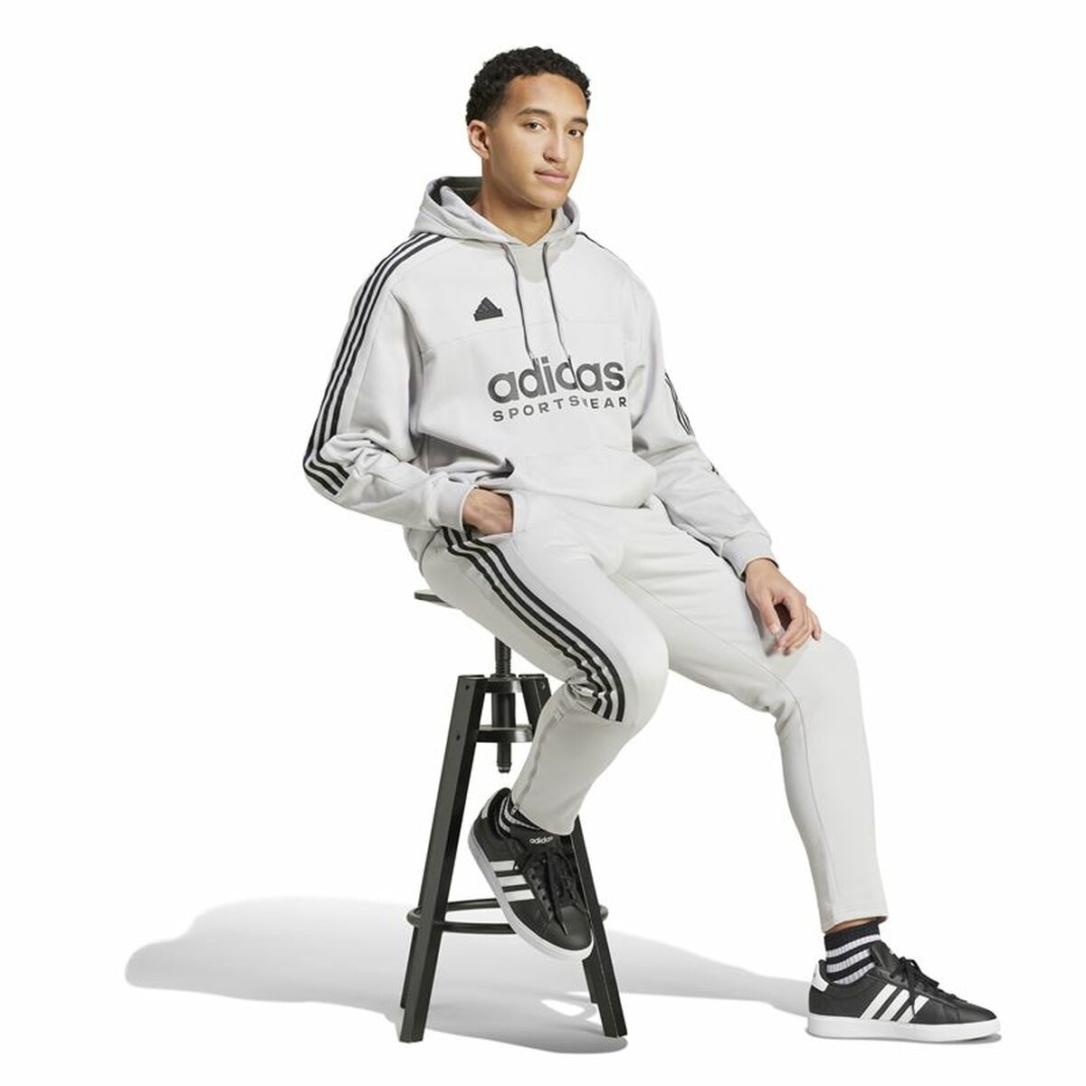 Mens Hoodie Adidas House Of Tiro Fleece Grey XS