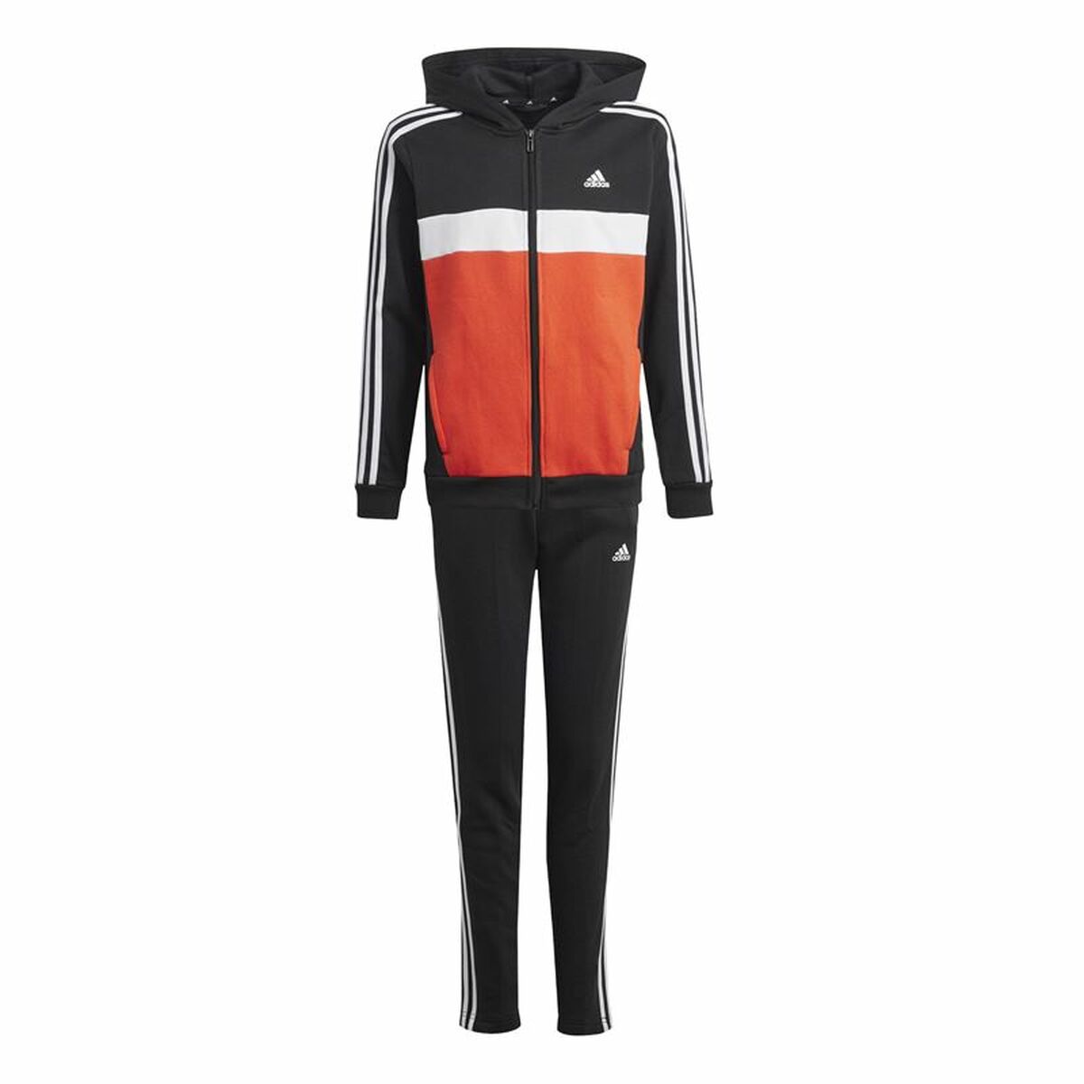Women’s Tracksuit Adidas Tiberio 3-Stripes Colorblock Fleece Black Red