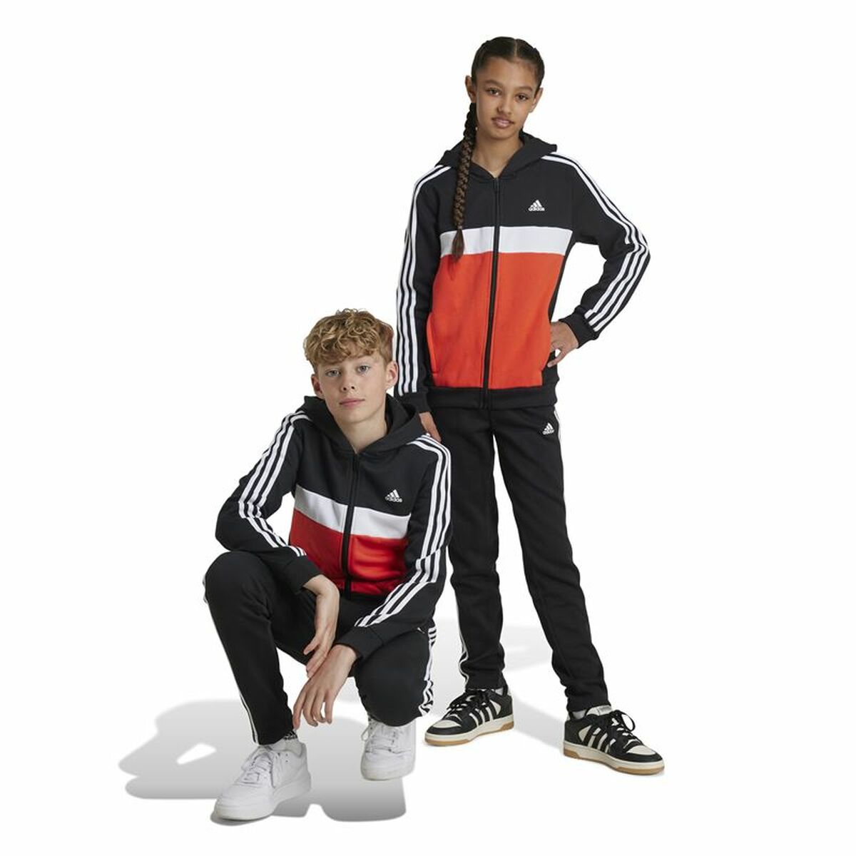 Women’s Tracksuit Adidas Tiberio 3-Stripes Colorblock Fleece Black Red