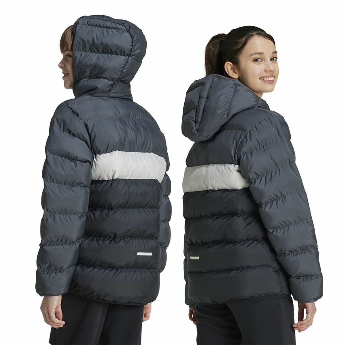 Children’s Sports Jacket Adidas Cazadora Synthetic Down Infantil Black Grey
