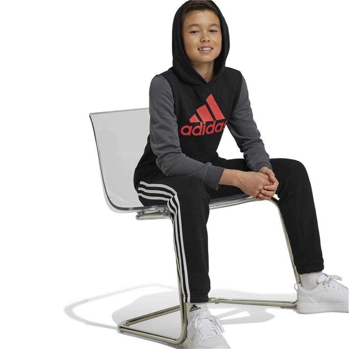 Hooded Sweatshirt for Girls Adidas Essentials Grey