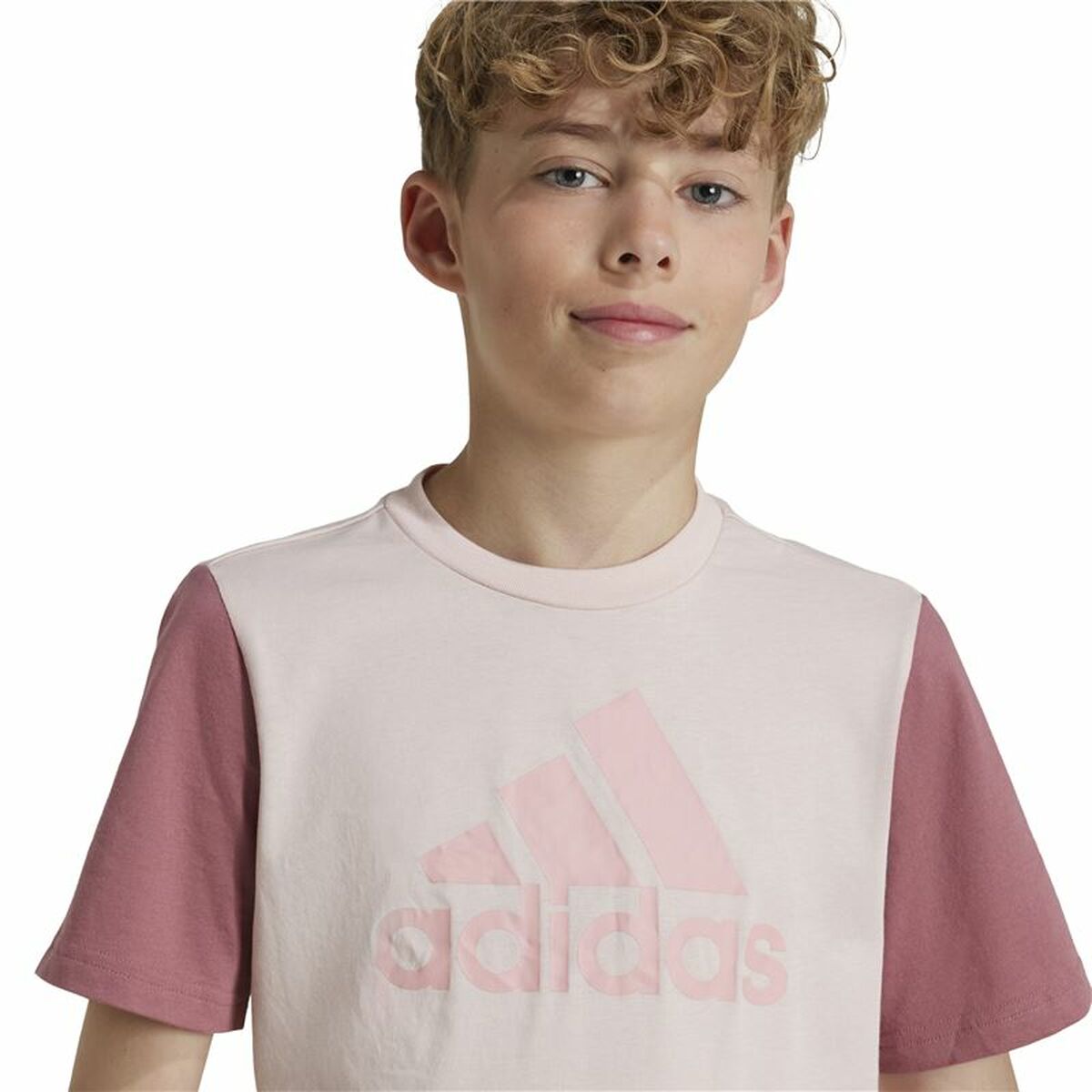 Child’s Short Sleeve T-Shirt Adidas Essentials Big Logo Colorblock