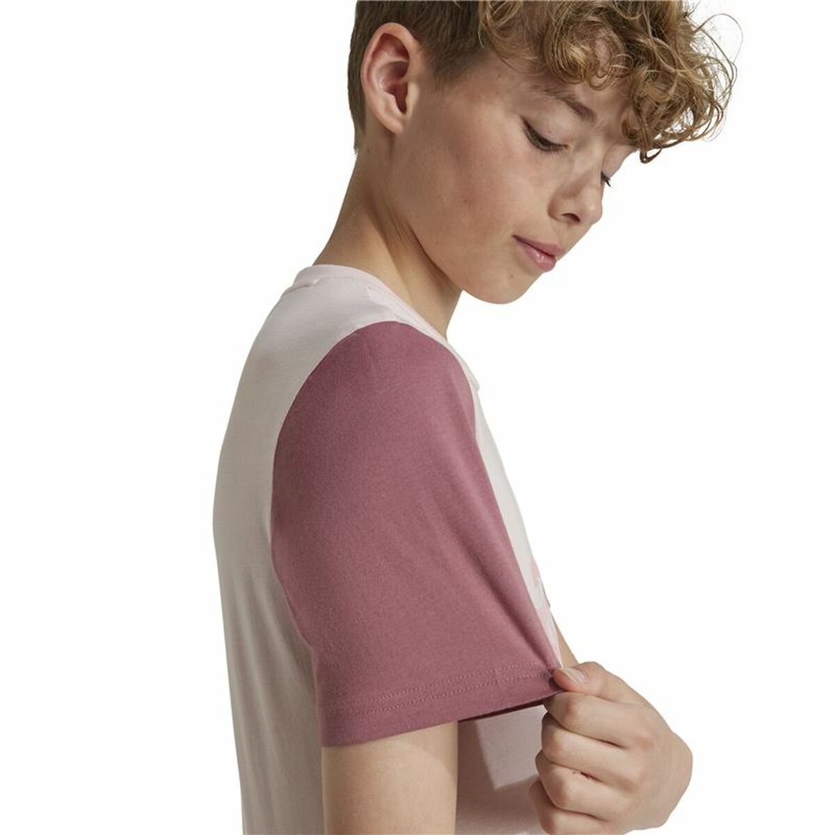 Child’s Short Sleeve T-Shirt Adidas Essentials Big Logo Colorblock