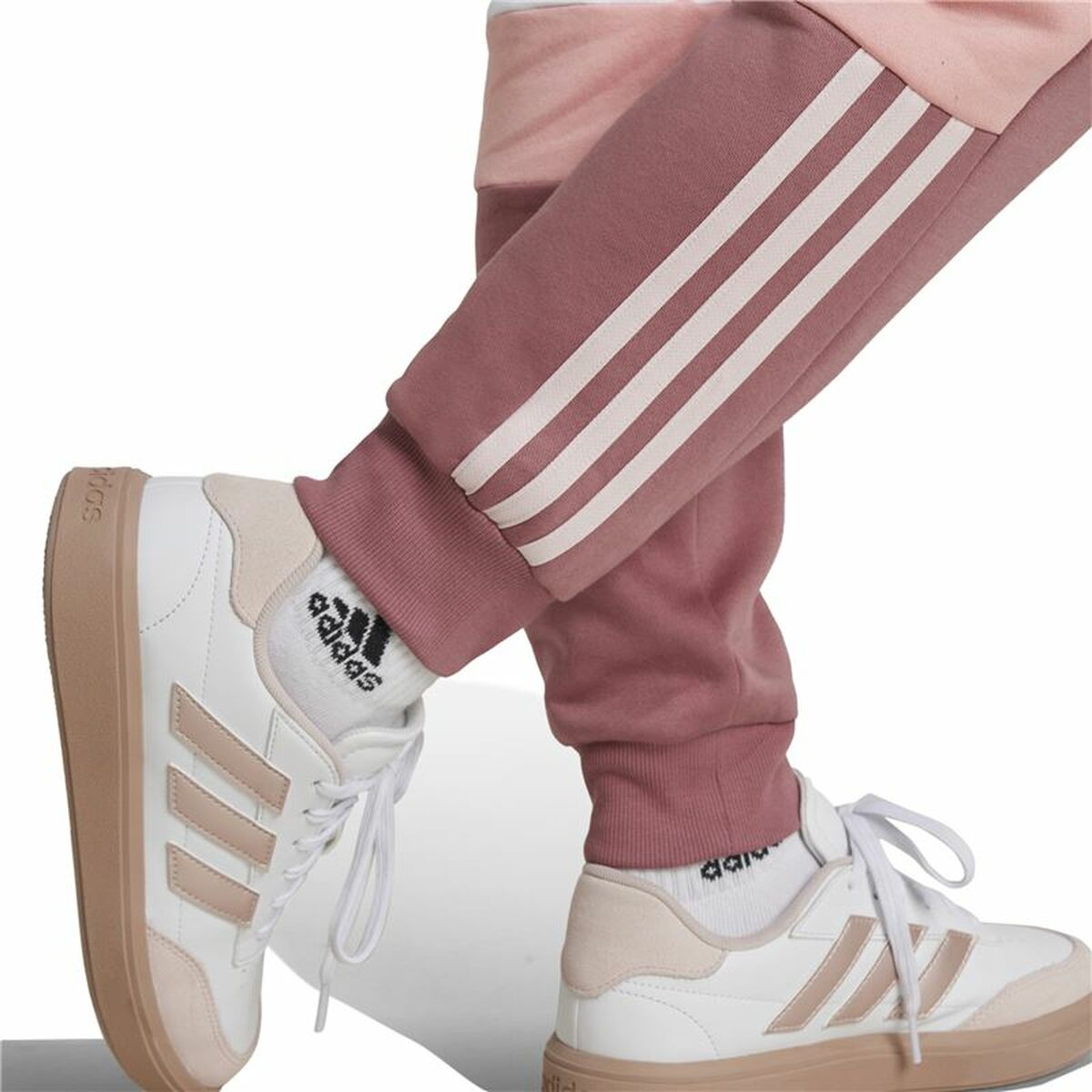 Long Sports Trousers Adidas Tiberio 3-Stripes Colorblock Pink
