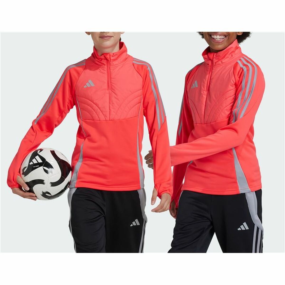Hoodless Sweatshirt for Girls Adidas Tiro24 Winterized Red