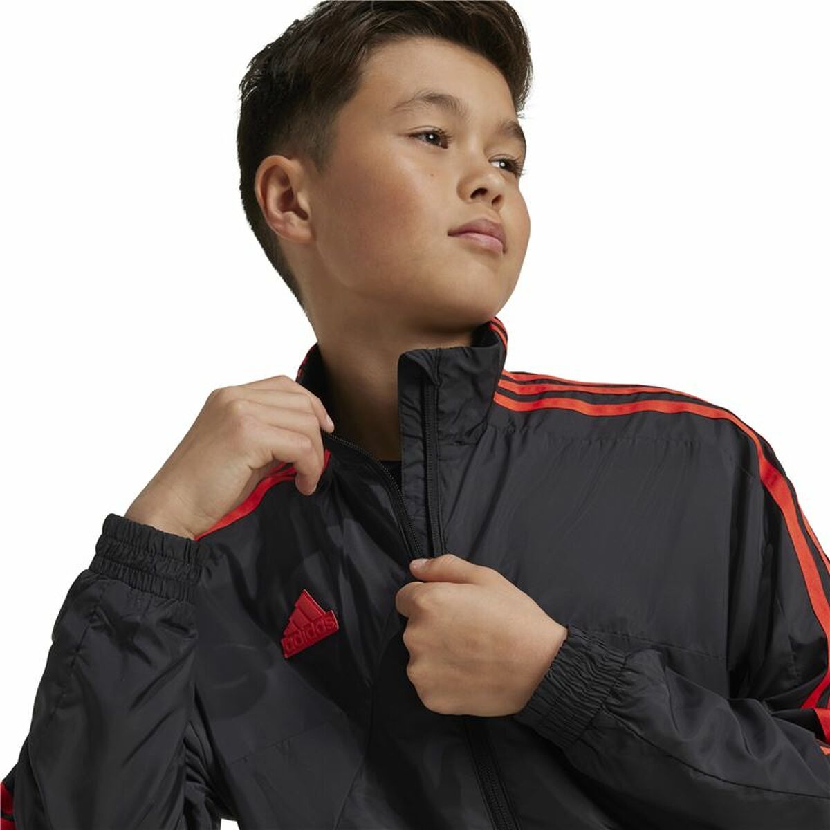 Sweatshirt without Hood Adidas Tiro Woven Tracktop Black