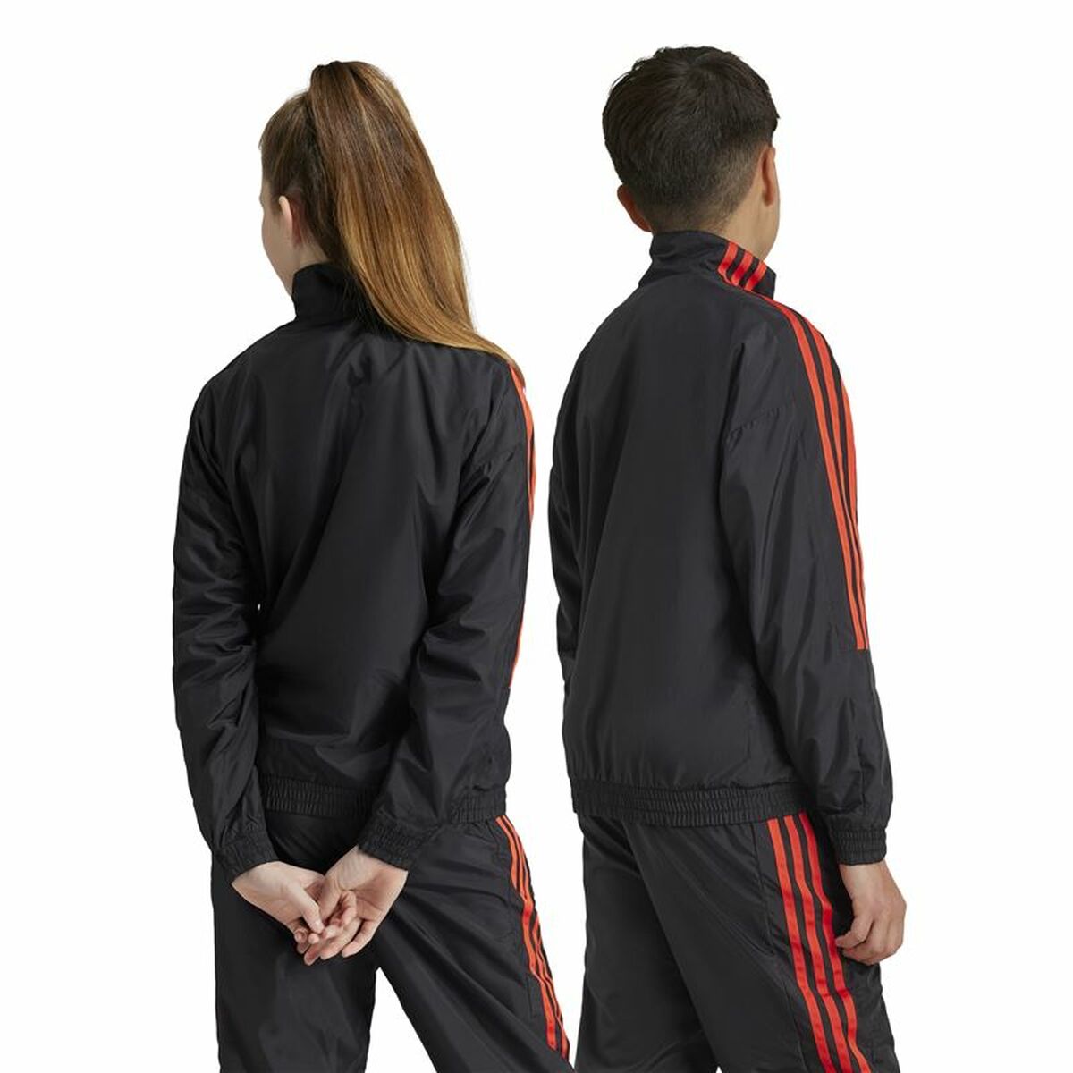 Sweatshirt without Hood Adidas Tiro Woven Tracktop Black