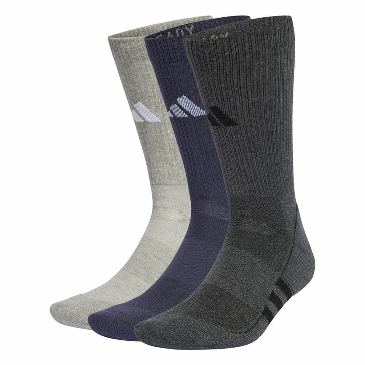 Socks Adidas Performance Cushioned Crew Grey 3 Units Socks Adidas Performance Cushioned Crew Grey 3 Units