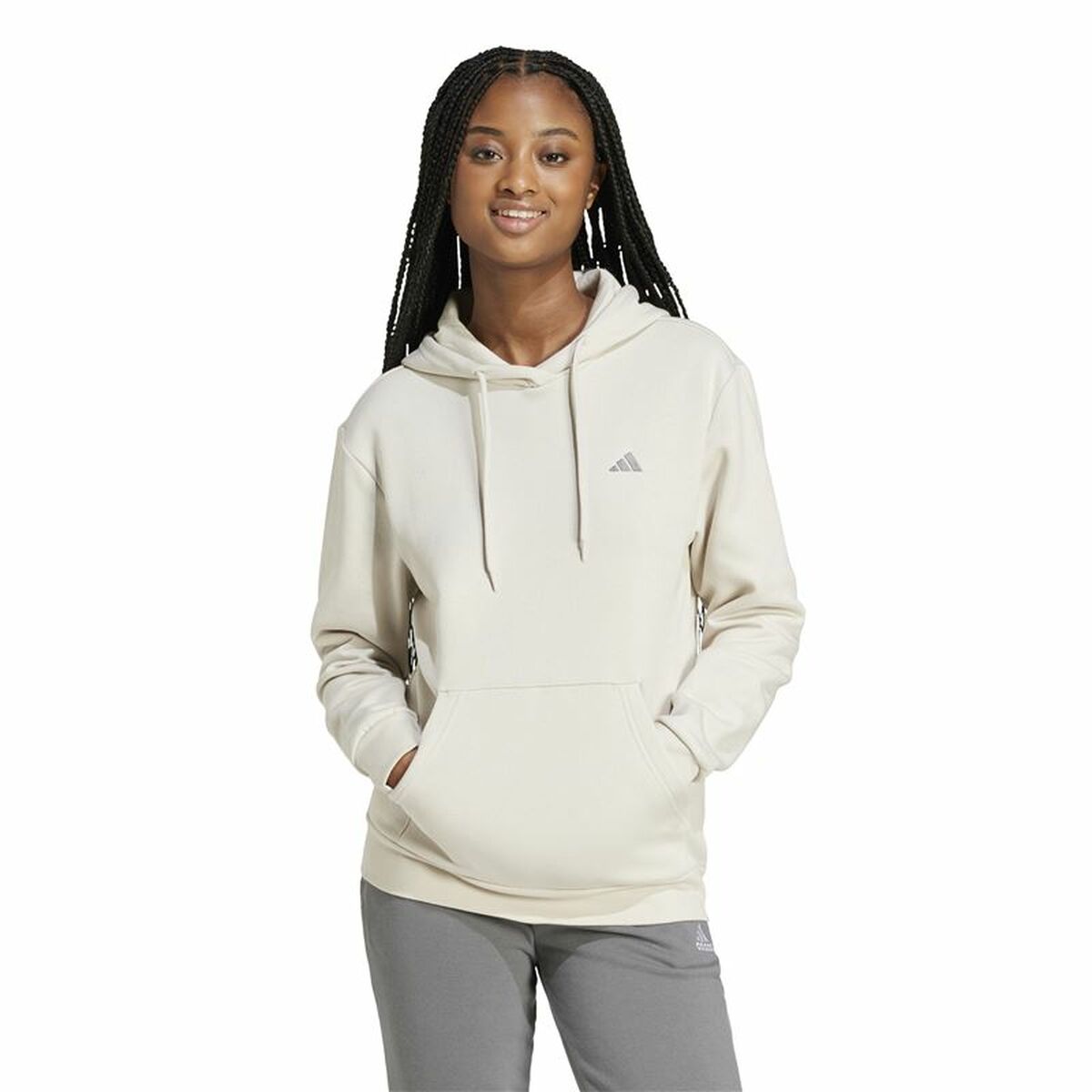 Mens Hoodie Adidas Essentials White XS